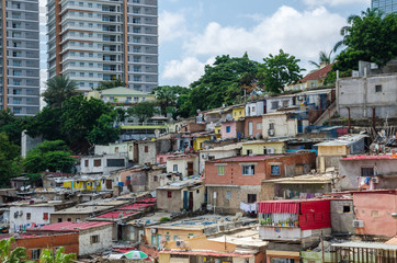 Colorful houses of the poor inhabitants of Luanda, Angola, Africa