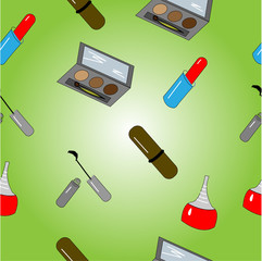Pattern with different cosmetics
