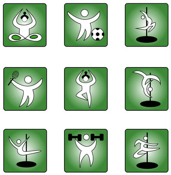 Icon set with soports themes