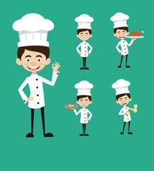 Chef Vector Illustration Design -  Set of actions