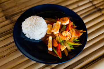 Thai red curry paste seafood