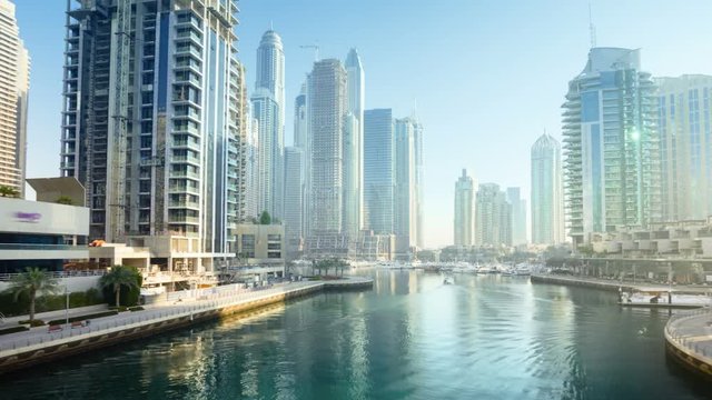 morning hyperlapse, Dubai Marina, UAE