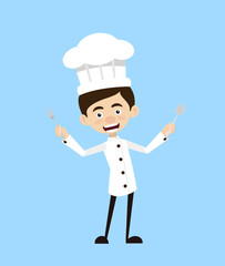 Chef Vector Illustration Design -  with cutlery