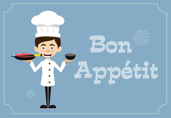 Chef Vector Illustration Design -  Bon Appetit
