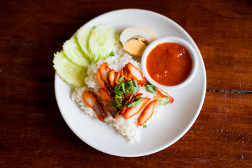 Thai red pork on rice