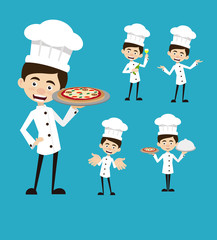 Chef Vector Illustration Design -  Pizza selling series