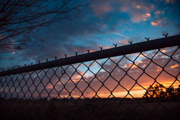 Sunrise and fence