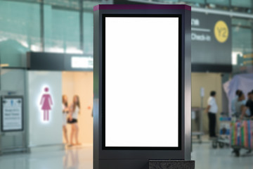 blank advertising billboard at airport.