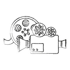 video camera with reel vector illustration design