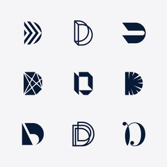 Letter D Alphabet Logo Set - obrazy, fototapety, plakaty