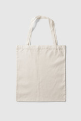 Blank Tote Canvas Bag Mockup on light grey  background. High resolution.