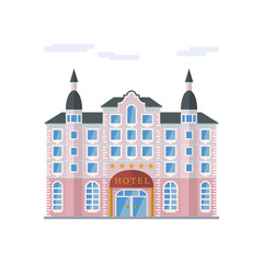 Grand Hotel flat design vector illustration