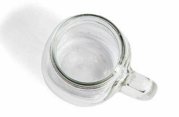 Blank glass jar, mason jar. Isolated on a white background.