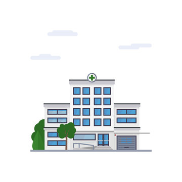Hospital flat design vector illustration