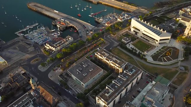 aerial view of Dun Laoghaire harbour, Dublin