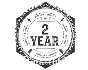 2 years warranty icon vintage rubber stamp guarantee