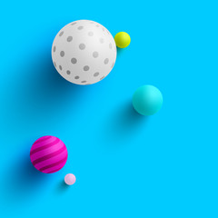Blue background with colorful 3d balls.