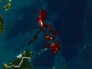 Map of Philippines at night