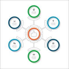 Vector infographic template for diagram, graph, presentation, chart, business concept with 6 options.
