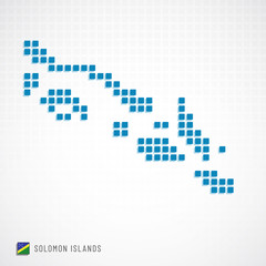 Solomon Islands map and flag icon