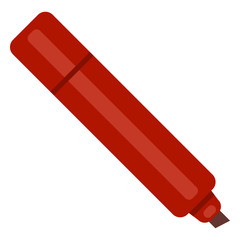 Vector Color Flat Icon - Red Felt-tip Pen