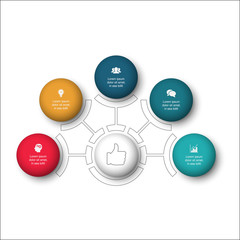 Vector infographic template for diagram, graph, presentation, chart, business concept with 5 options.