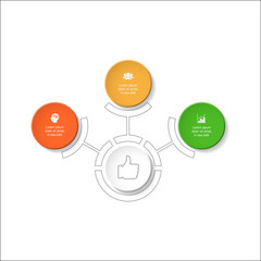 Vector infographic template for diagram, graph, presentation, chart, business concept with 3 options.