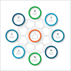 Vector infographic template for diagram, graph, presentation, chart, business concept with 8 options.