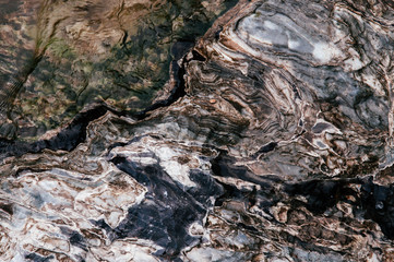 Marble stone background. Natural Marble in river of Thailand, Black, white and gray color.