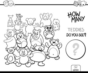 counting teddies game coloring book