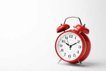 Alarm clock on white background. Time concept