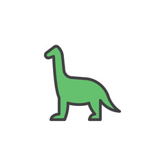 Dinosaur filled outline icon