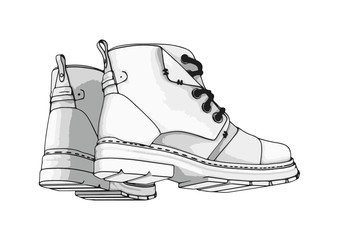sketch of boots vector