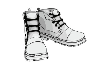 sketch of boots vector