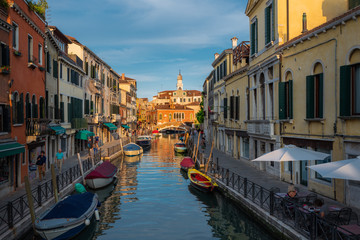 Fototapeta na wymiar Boats and canals, Venice italy
