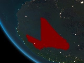Mali at night from orbit