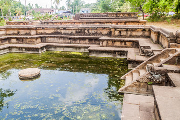 Fototapeta na wymiar Bathing pool (Kumara pokuna) at the ancient city Polonnaruwa, Sri Lanka