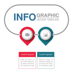 Vector infographic template for diagram, graph, presentation, chart, business concept with 2 options.