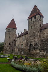 Fototapeta na wymiar Fortification walls of the Old Town in Tallinn, Estonia