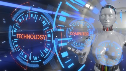 Computer technology concept background, 3d rendering