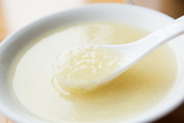 Chinese millet porridge. Close up. Chinese porridge.