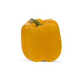 sweet yellow bell pepper isolated on white