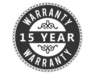 15 years warranty icon vintage rubber stamp guarantee