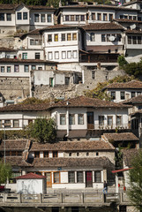 Obraz premium ottoman architecture view in historic berat old town albania