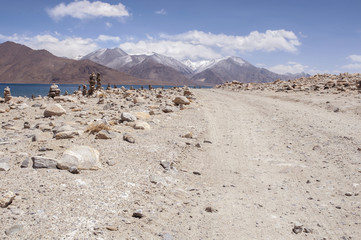 Pangong lake stones zen