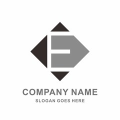 Monogram Letter E Geometric Square Architecture Interior Construction Business Company Stock Vector Logo Design Template
