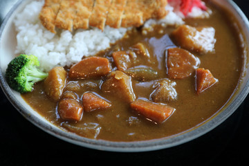 Curry rice with fired pork japanese food
