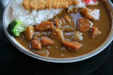 Curry rice with fired pork japanese food