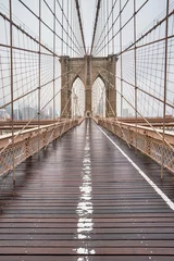 Wandcirkels aluminium Brooklyn brug van New York City © anderm