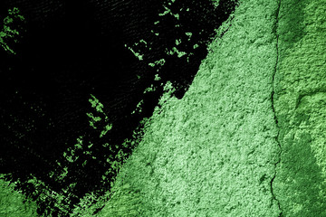 Grunge Ultra green Plaster concrete texture, stone surface, rock cracked background for postcard